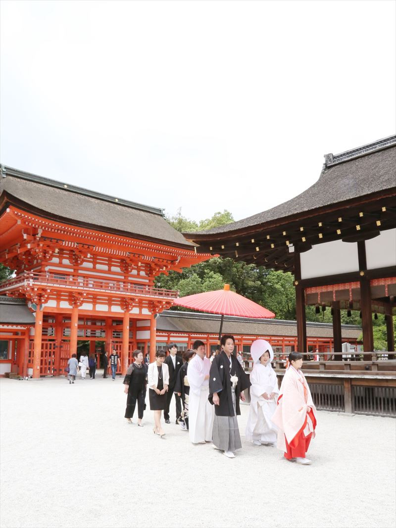 家族・親族の神前式で人気の下鴨神社の結婚式